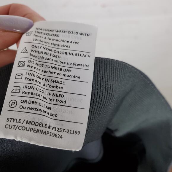 Vince Stitch Front Seam Ponte Legging Pants Sz L Dark Gray Side Zip Work Career - Picture 11 of 14